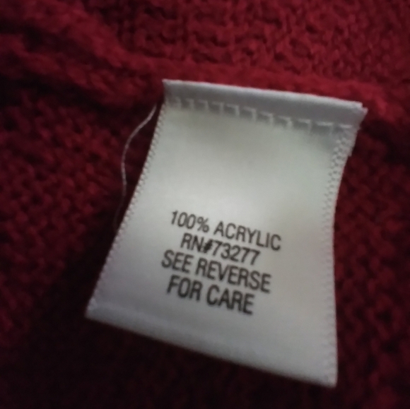 Dana Buchman red cowel neck sweater with buckle medium - Picture 4 of 12